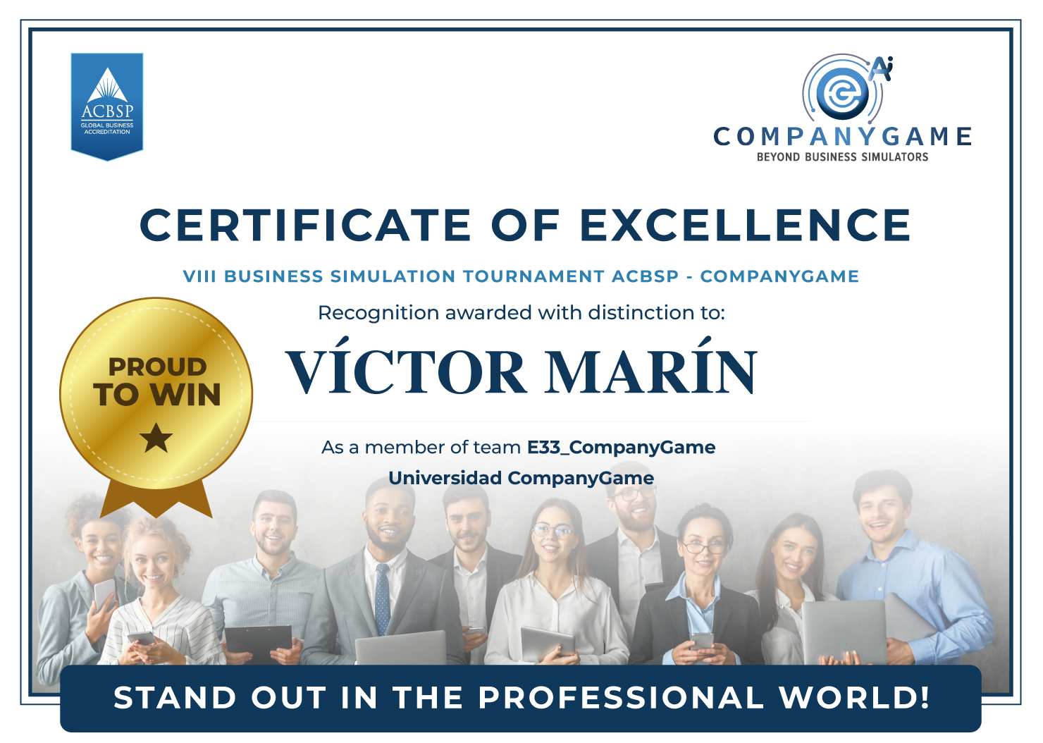 Certificate of Excellence